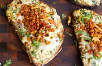 Triple Chilli Chilli Cheese Toast with Crispy Lime Tempeh